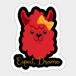 Expect Drama Lovely Llama Sticker